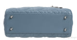 Christian Dior Lady Dior Two Tone Slate Blue And Grey Cannage Shoulder Bag