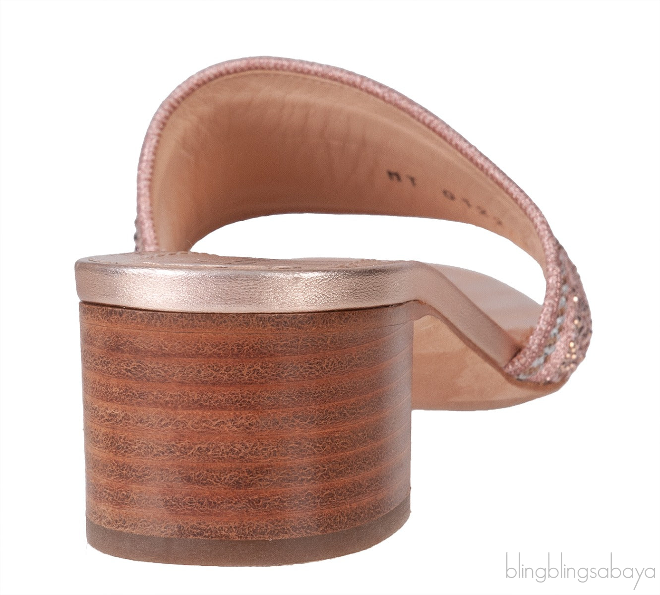 Dway Rose Gold Crystal Heeled Slide