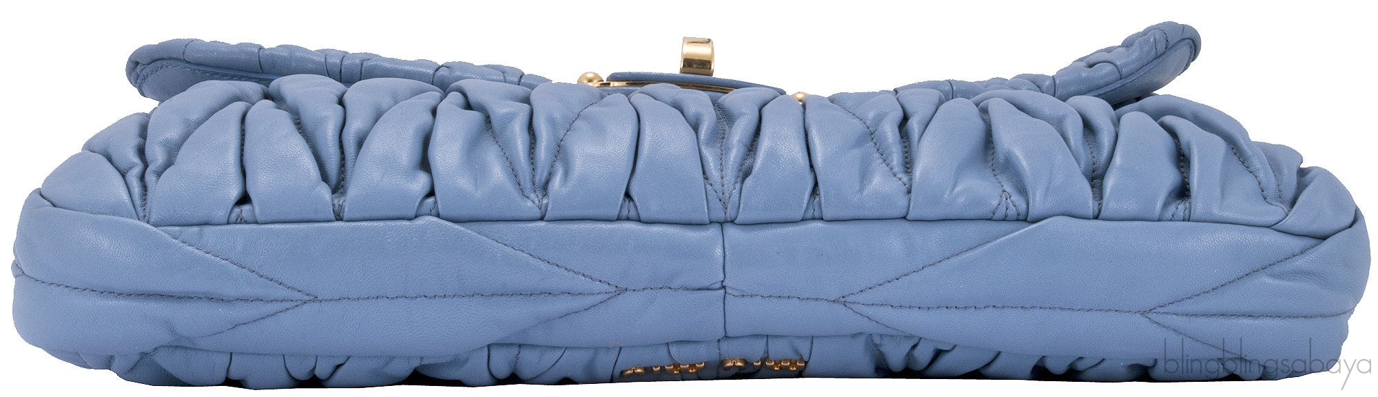 Periwinkle Matelasse Leather Clutch