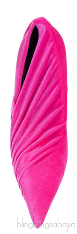 Fuchsia Pink Stretch Velvet Wrap Pump