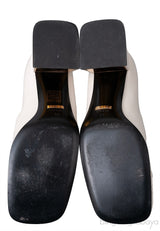 Off-white Horsebit Mid-Heel Pump