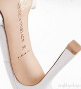 Bottega Veneta White Lido Intrecciato Mules 38