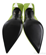 Green Pointed Satin Mule