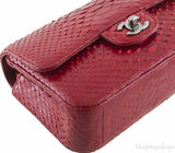 Red Python Mini Single Flap Bag