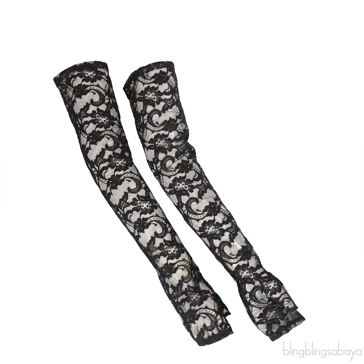 Dolce & Gabbana Black Long Lace Fingerless Gloves