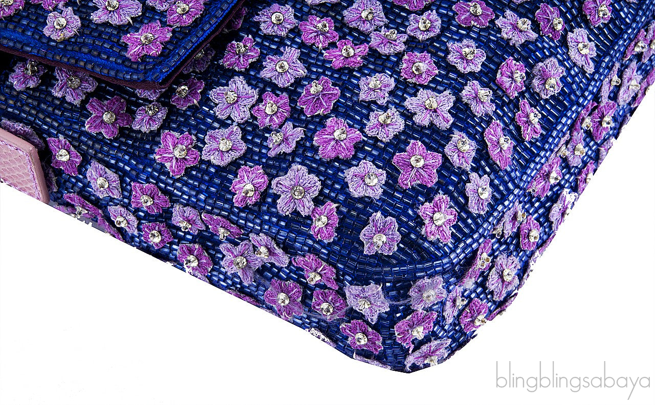 Ricami Embroidered Baguette Bag