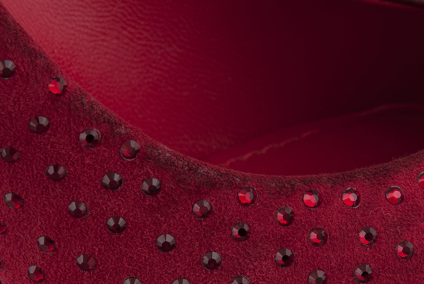 Dolce & Gabbana Red Suede Crystal Heels