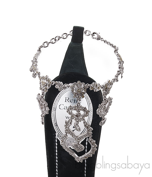 Black Heart Chain Strap Sandals