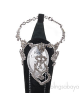 Black Heart Chain Strap Sandals