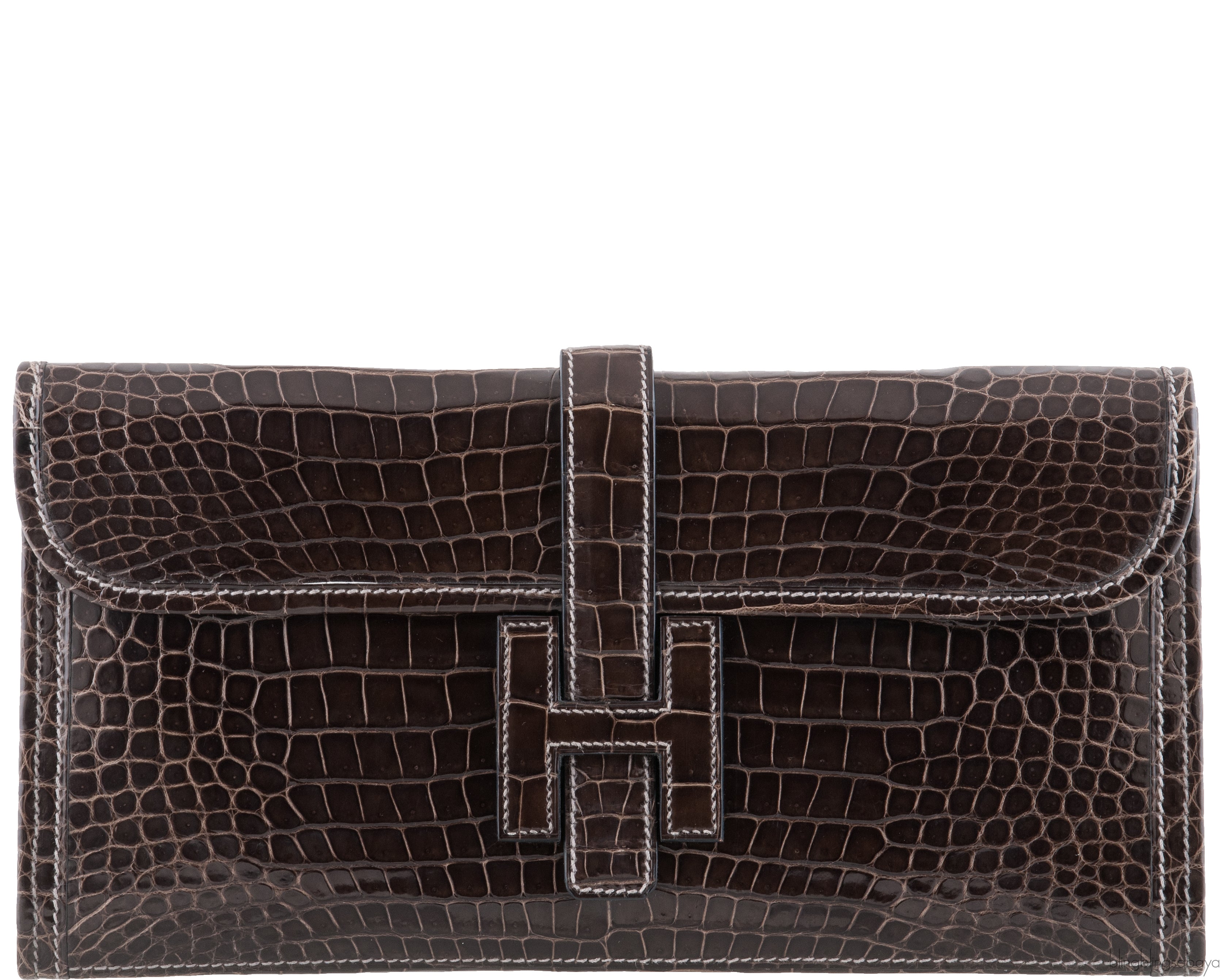 Jige Clutch Crocodile Graphite