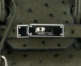 Birkin 30 Ostrich Vert Olive PHW