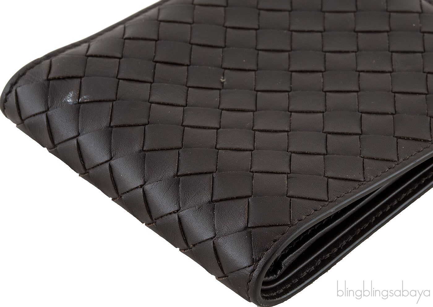 Brown Intrecciato Bi-fold Wallet
