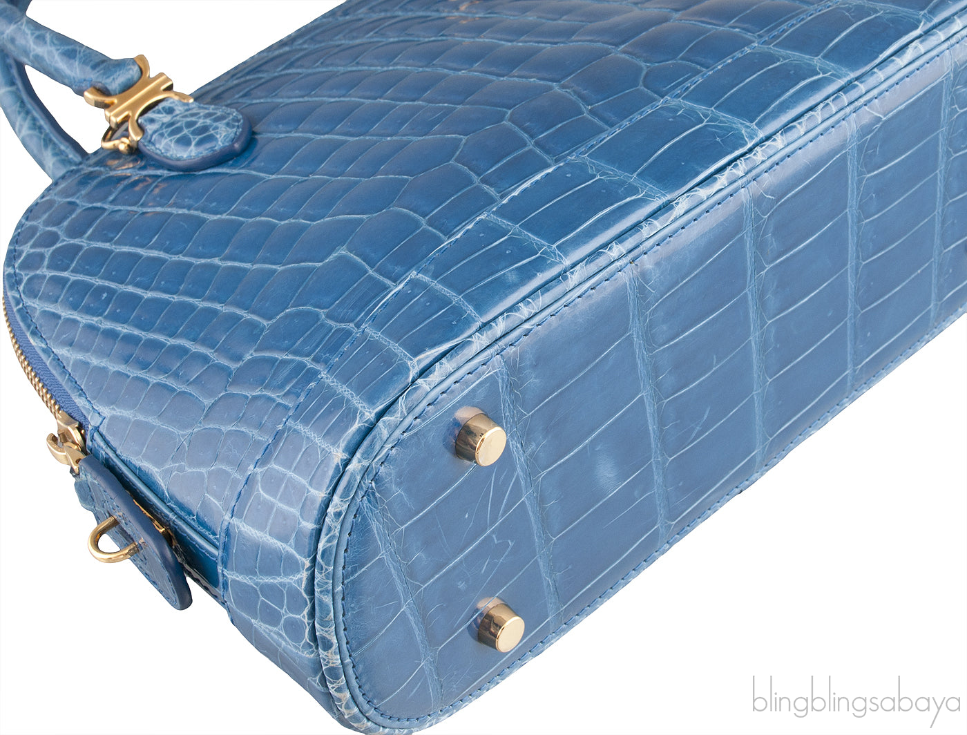 Treasure Chest Blue Crocodile Bag