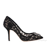 Belucci Taormina Black Lace Embellished Pumps