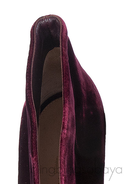 Gianvito Rossi Burgundy Velvet Ankle-Flare Boots