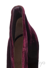 Gianvito Rossi Burgundy Velvet Ankle-Flare Boots