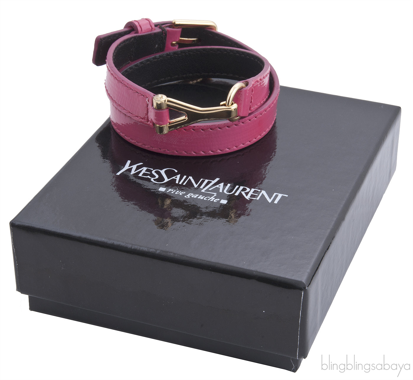 Double Tour Y Pink Leather Bracelet