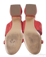 Hermes Suede Red Coral Sandals