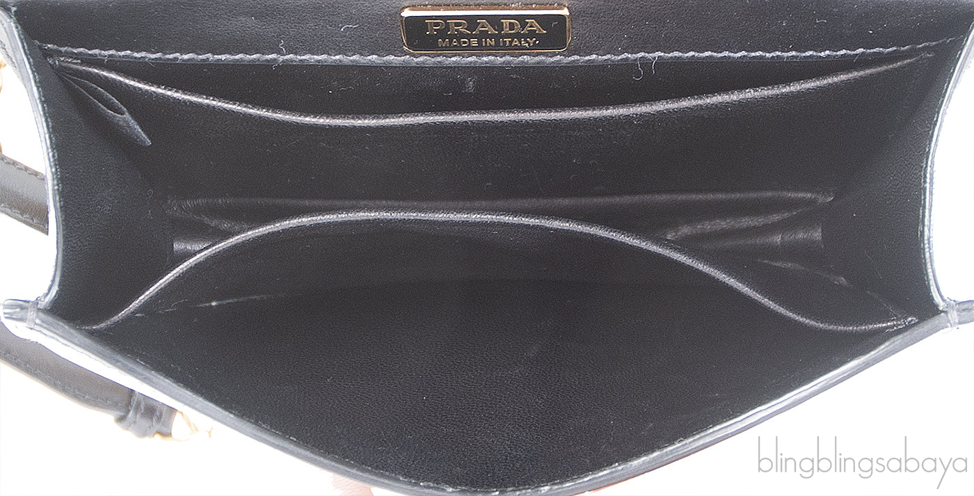 Prada Cahier City Calf Flap Crocodile Bag