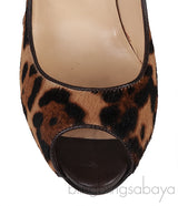 Leopard Pony Peep Toe Pump