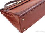 Hermes Kelly 32 Ghillies Rouge H Sunset and Brique Ostrich Bag