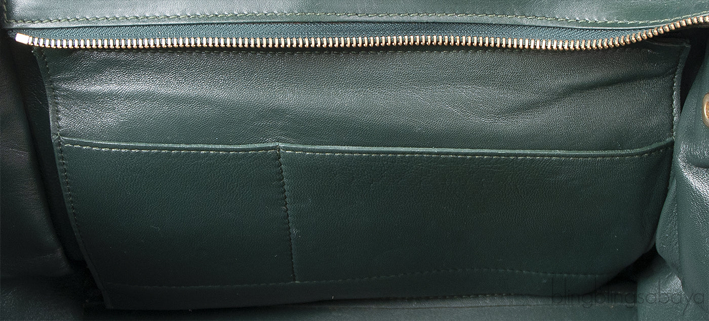 Trapeze Emerald Green Croc Embossed Shoulder Bag