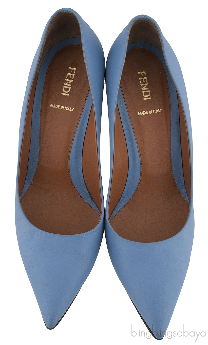 Blue Grey Pointed Heels