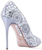 Crochet & Crystal Suede Pump