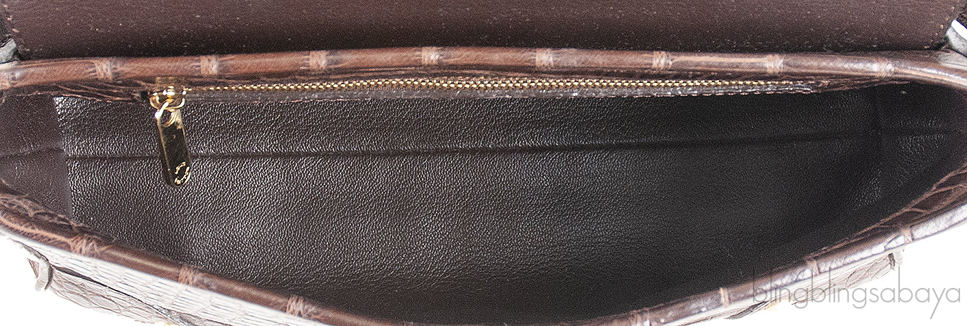 Brown Crocodile Shoulder Bag