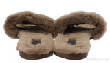 Louis Vuitton Cognac Monogram Mink Fur Slides