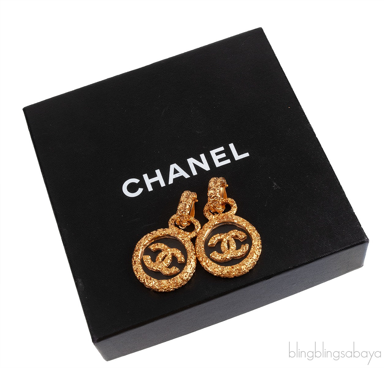 Vintage CC Round Dangling Earrings