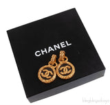 Vintage CC Round Dangling Earrings