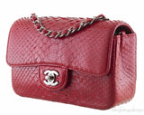 Red Python Mini Single Flap Bag