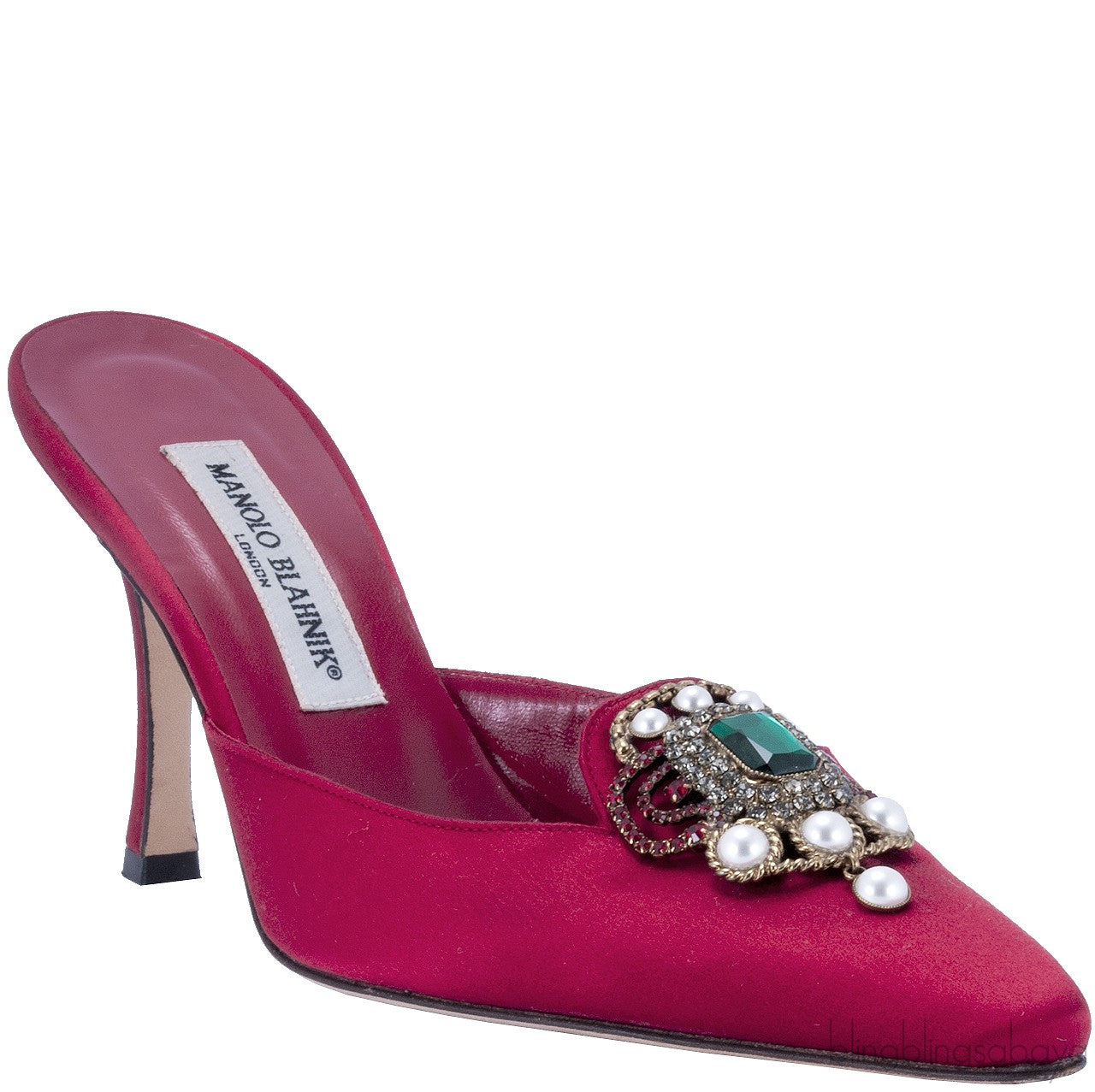 Red Eufra Mid Heel Sandals