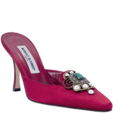Red Eufra Mid Heel Sandals