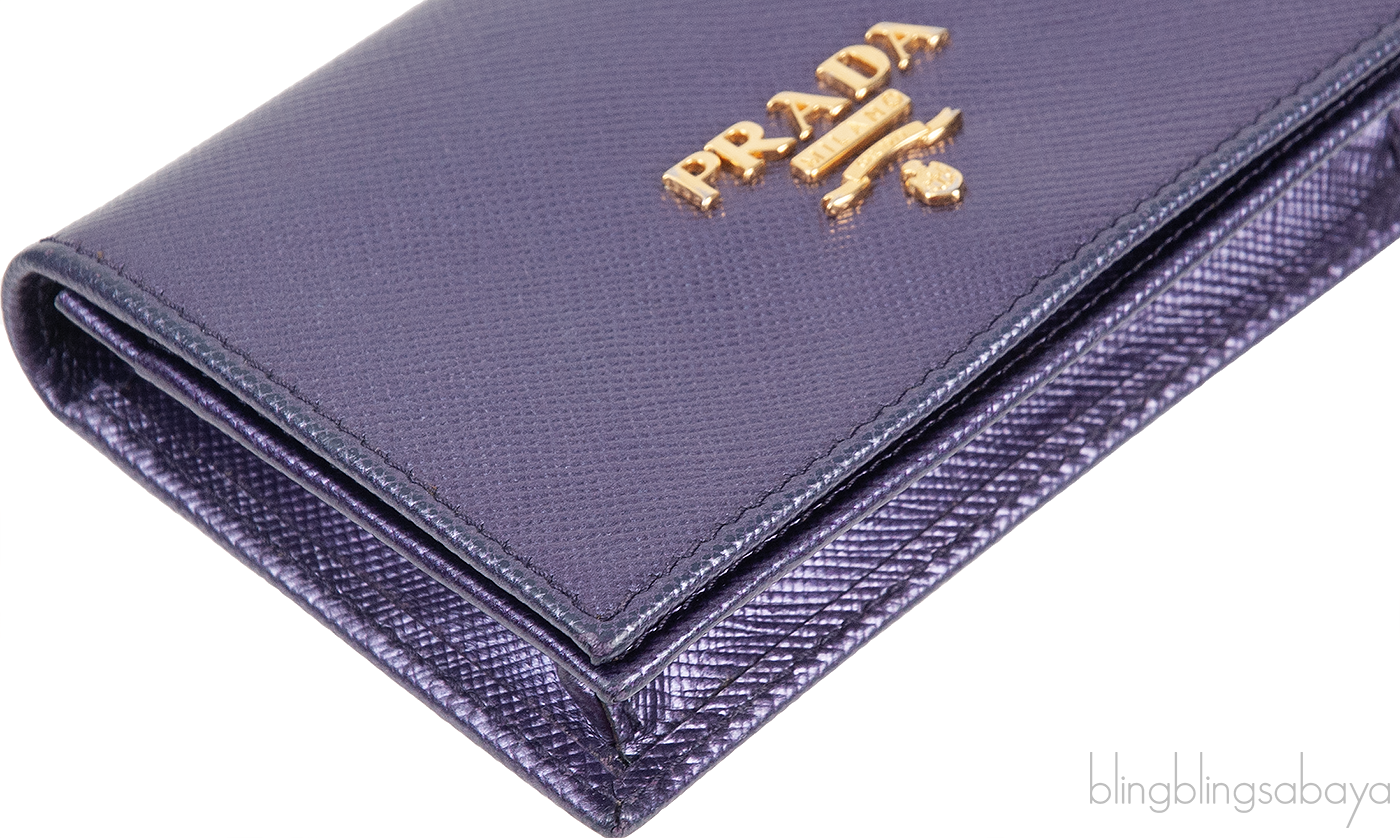 Prada Purple Saffiano Card Holder