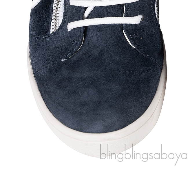 Giuseppe Zanotti Blue Suede White Wool Sneaker