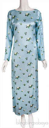 Sky Blue Floral Maxi Dress