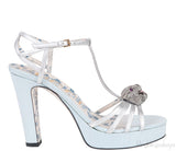Tiger Head Silver Strappy Sandals