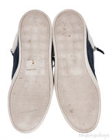 Giuseppe Zanotti Blue Suede White Wool Sneaker