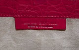 Pinkish Red Crocodile Fold-over Clutch*