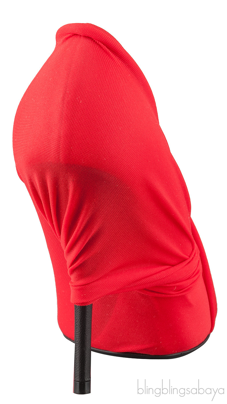 Red Pointy Wrap Pump