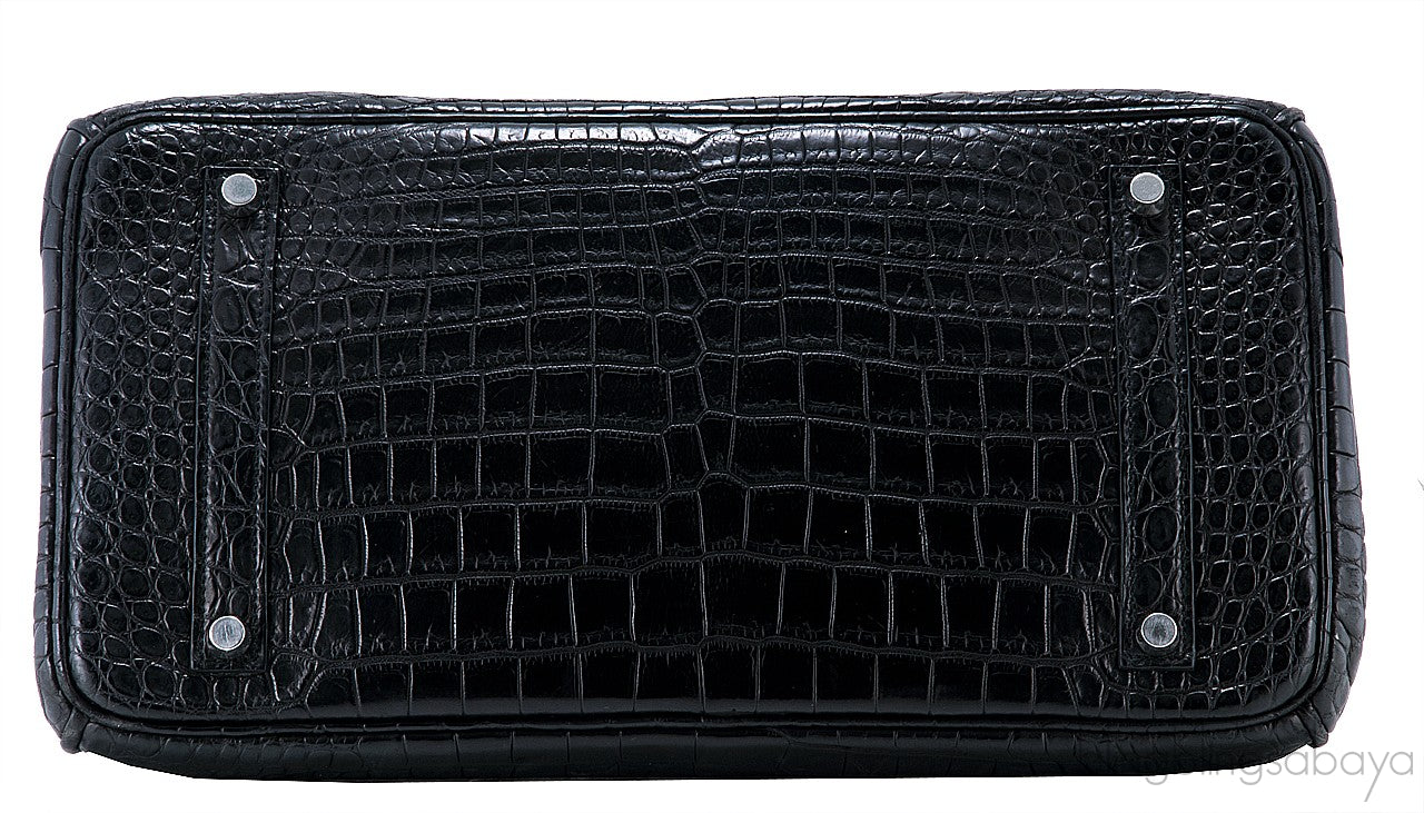Birkin 35 Black Matte Crocodile PHW
