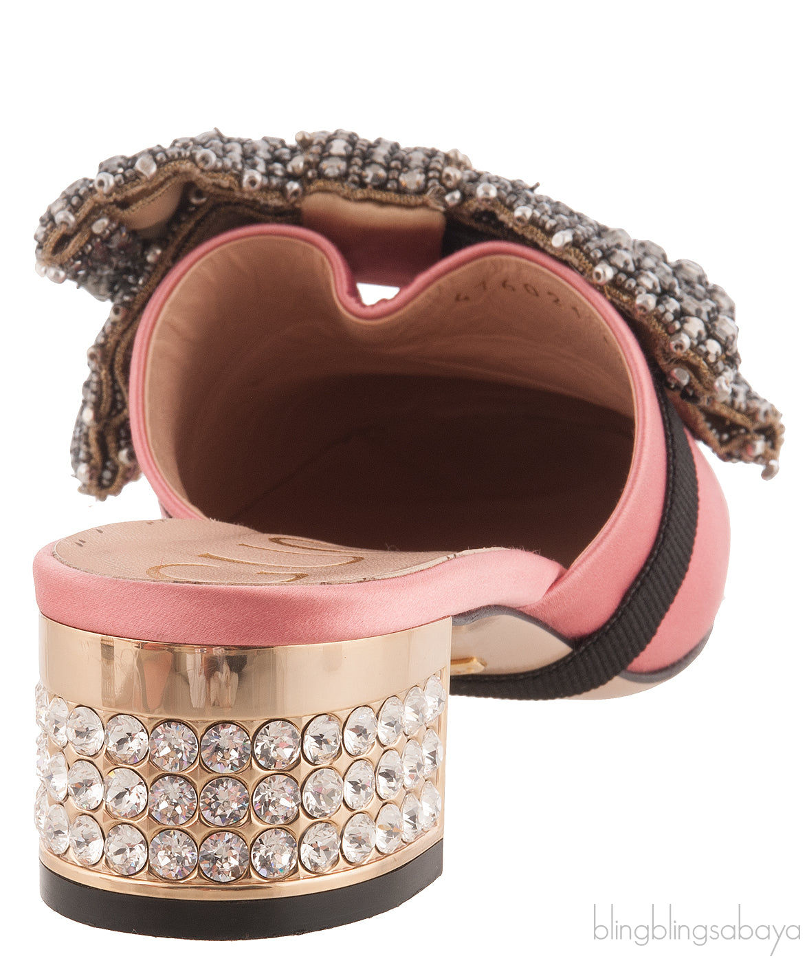 Pink Bow Crystal Vamp Mule