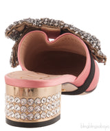 Pink Bow Crystal Vamp Mule