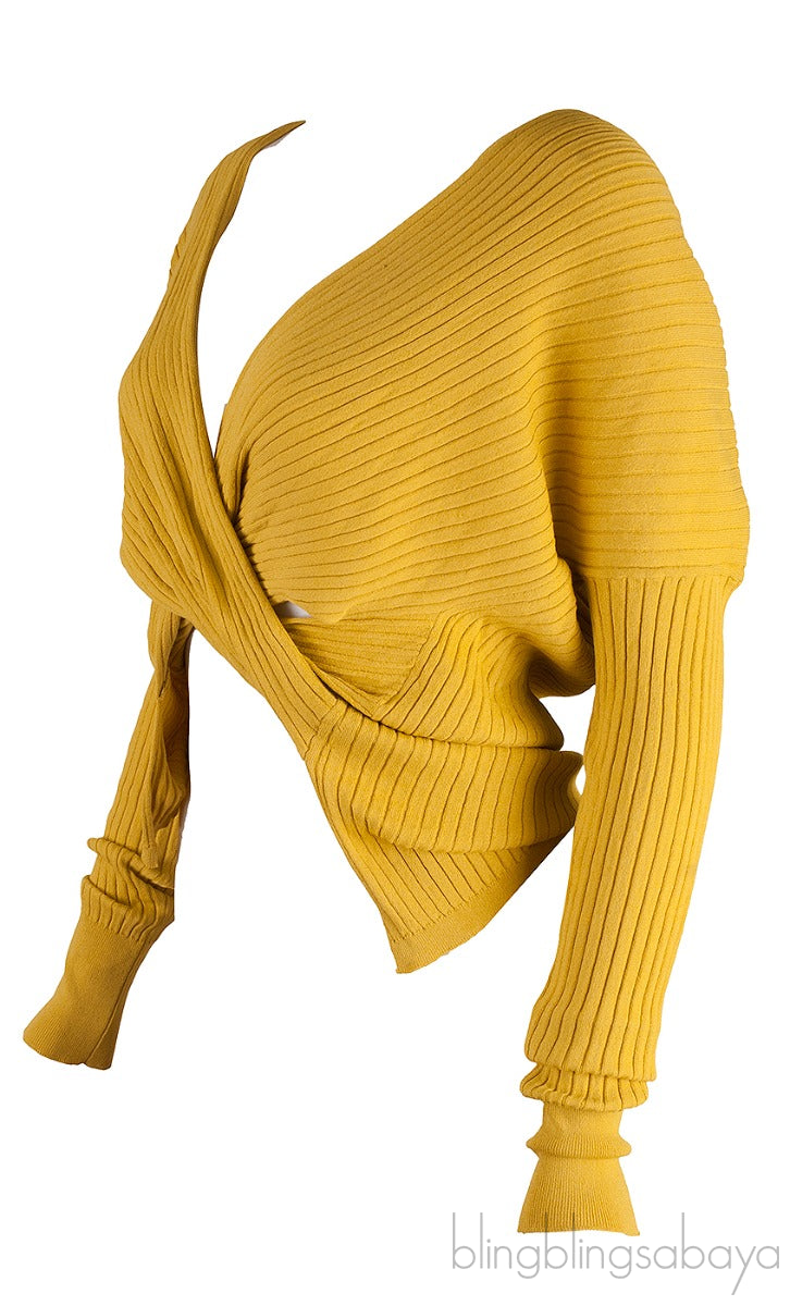 Yellow Mustard Knitted Long Sleeve Top