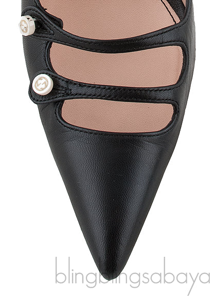 Black Strappy Pointed Toe Heels