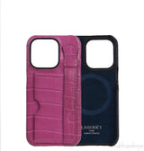Card Holder Strap Iphone 15 Case Alligator Pink