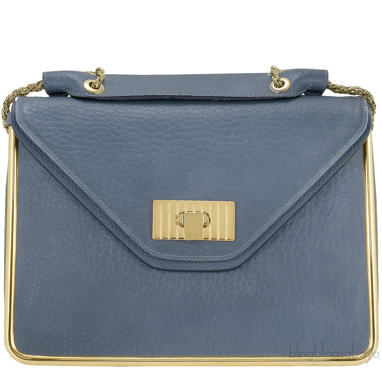 Sally Blue Grey Textured Leather Bag