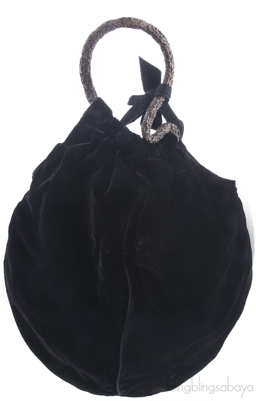 Black Velvet Handle Bag*
